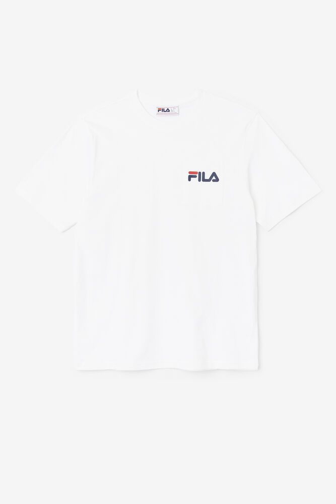 Fila T-Shirt Curtis Pocket Mens White - India YNM-628031